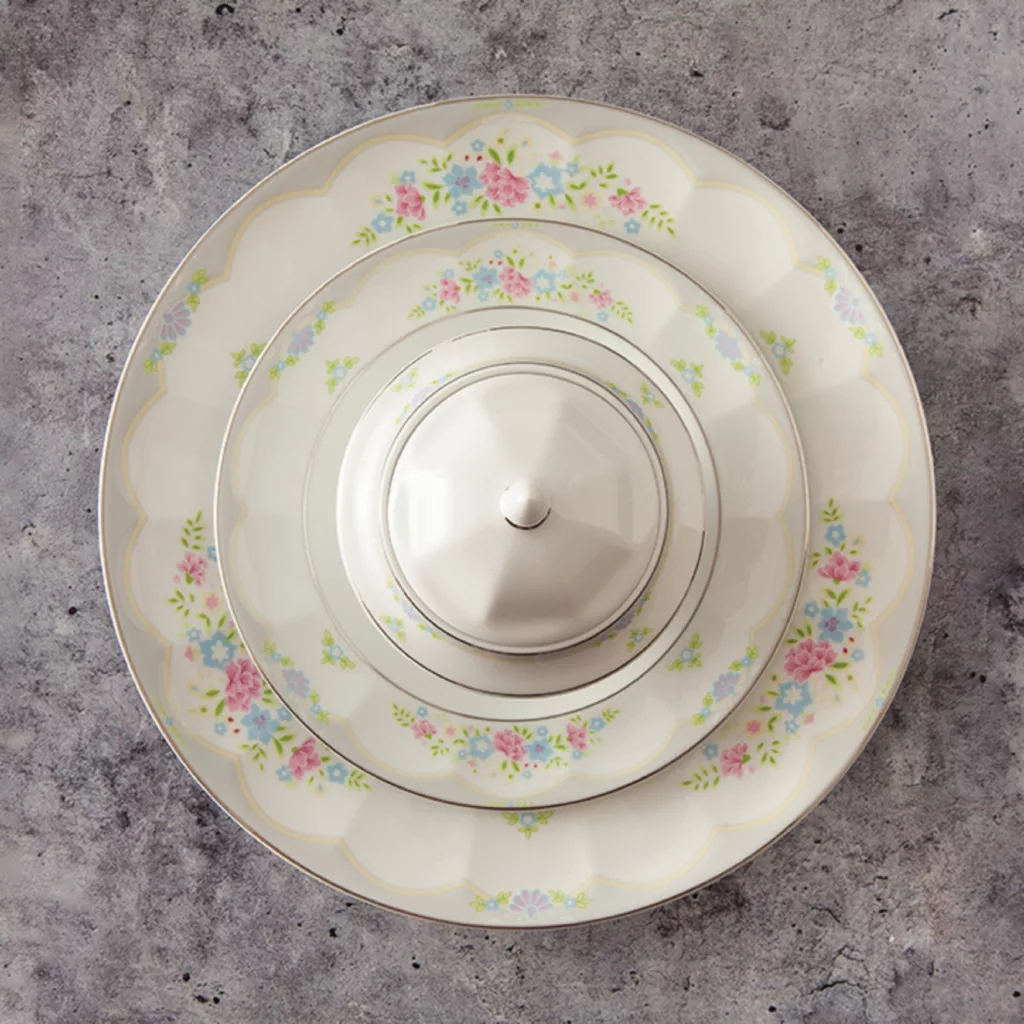 سرویس غذاخوری چینی زرین ایران مدل 103 پارچه نئوکلاسیک گلاریس درجه عالی