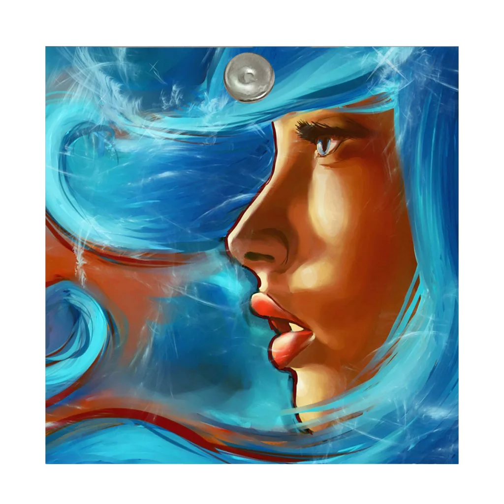 آینه آرایشی جیبی طرح نقاشی دخترانه مدل A175