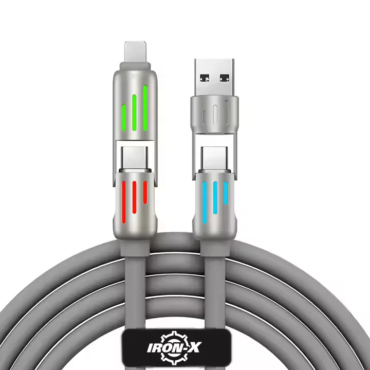 کابل تبدیل USB/USB-C به لایتنینگ/USB-C آیرون ایکس مدل SUPERFAST240W 4IN1 طول 1 متر