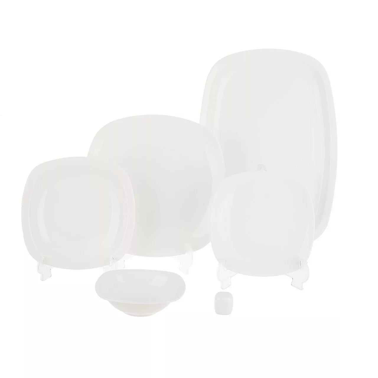 سرویس غذاخوری 27 پارچه چینی زرین ایران سری کواترو مدل White درجه یک