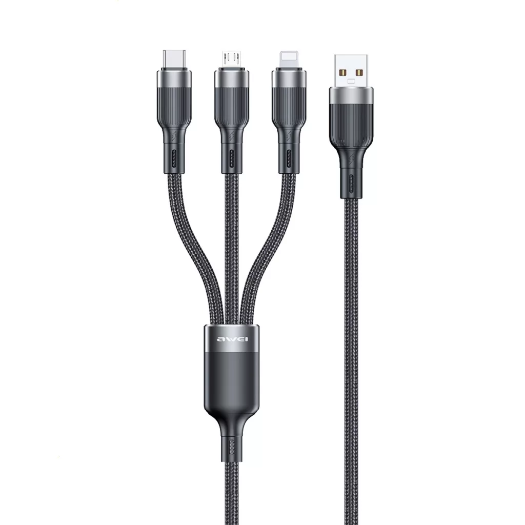 کابل تبدیل USB به لایتنینگ/USB-C/microUSB اوی مدلCL-975 طول 1.2 متر