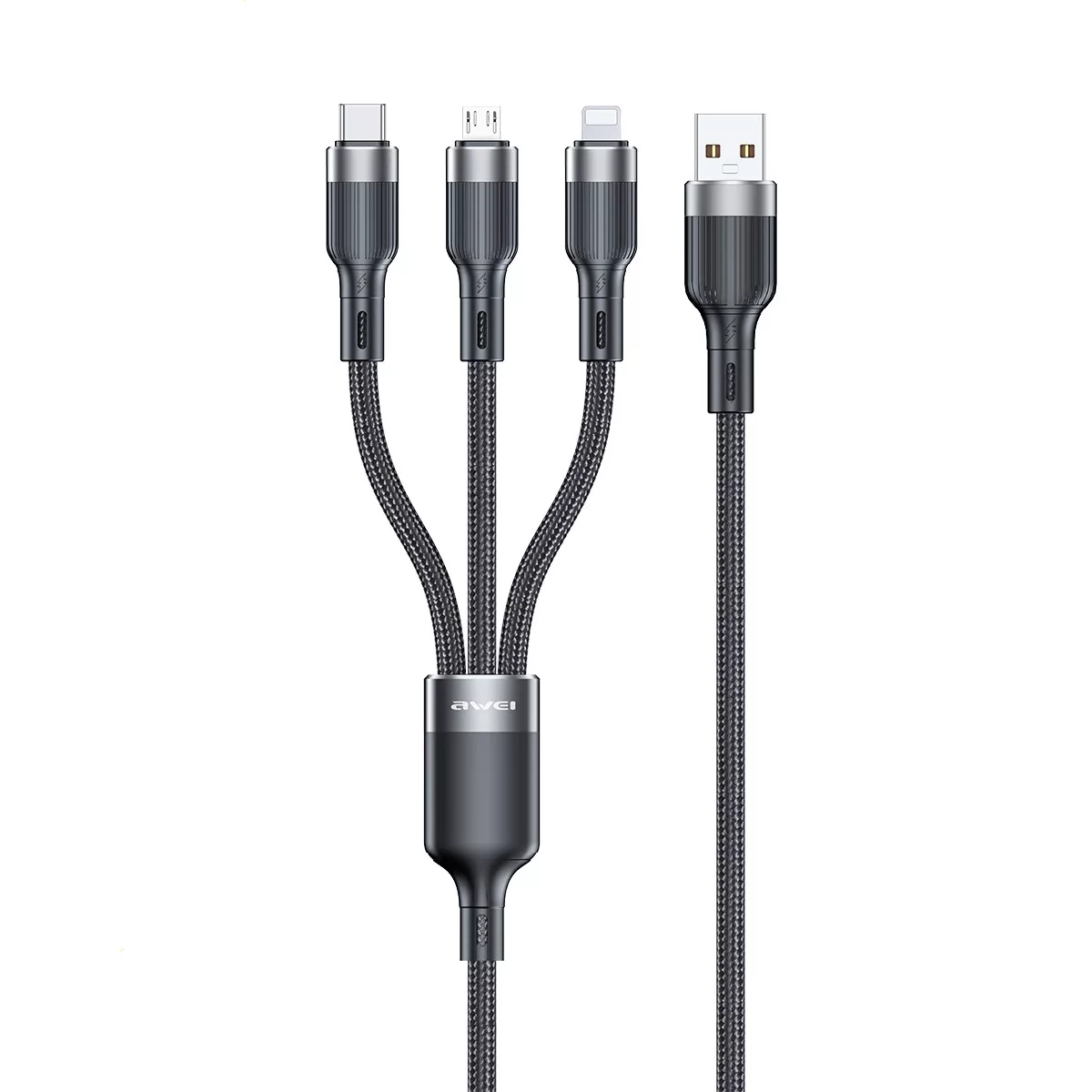 کابل تبدیل USB به لایتنینگ/USB-C/microUSB اوی مدلCL-975 طول 1.2 متر