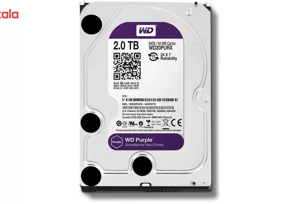 هارددیسک اینترنال وسترن دیجیتال مدل Purple WD20PURX ظرفیت 2 ترابایت