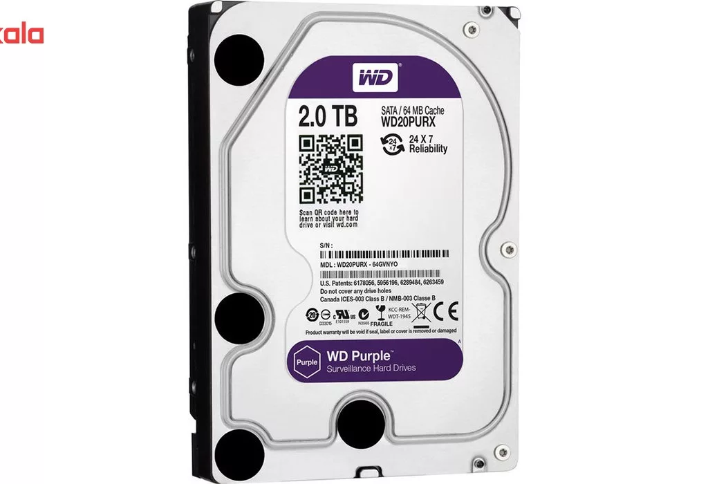 هارددیسک اینترنال وسترن دیجیتال مدل Purple WD20PURX ظرفیت 2 ترابایت