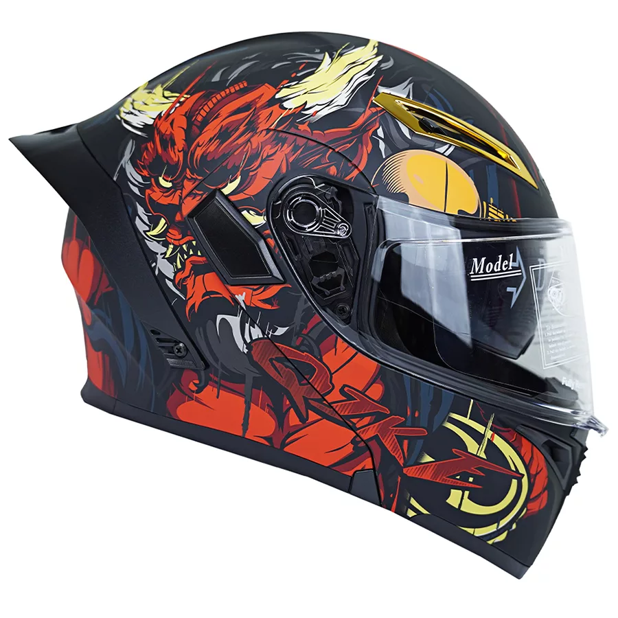 کلاه کاسکت فک متحرک کایک مدل 772 طرح Re/Thunder God