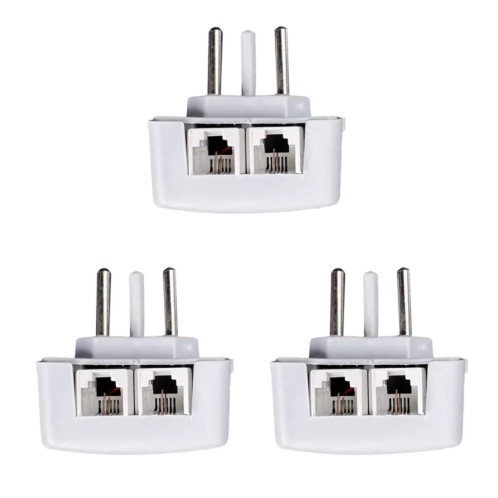 سه شاخه تلفن مدل دو سوکت بسته 3عددی