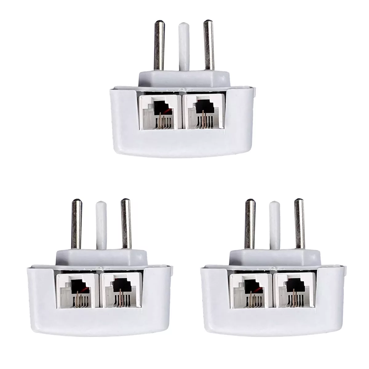 سه شاخه تلفن مدل دو سوکت بسته 3عددی