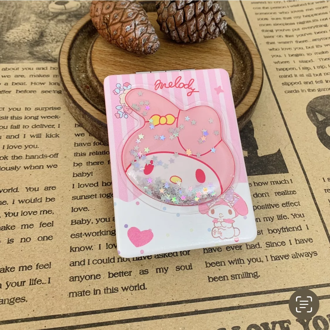 آینه جیبی مدل آکواریومی طرح ملودی