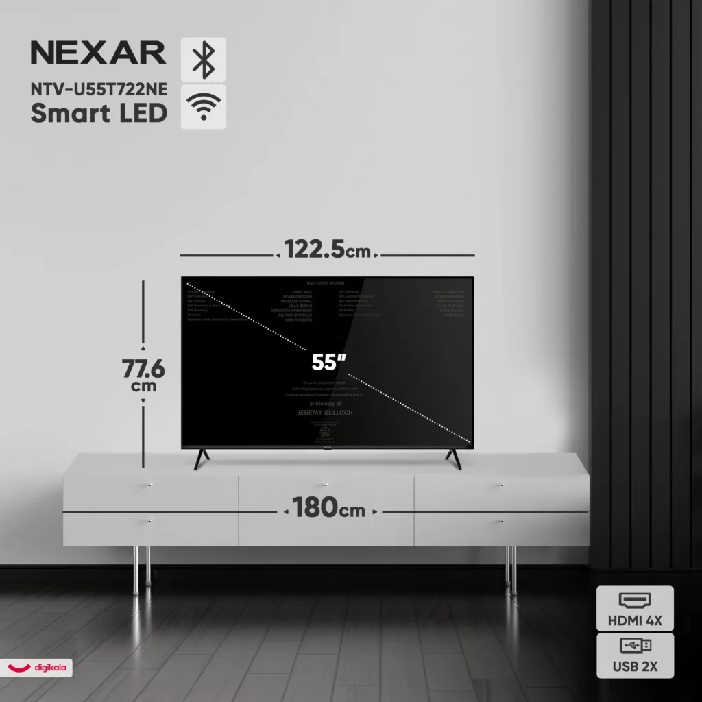 تلویزیون 55 اینچ ال ای دی هوشمند نکسار مدل NTV-U55T722NE