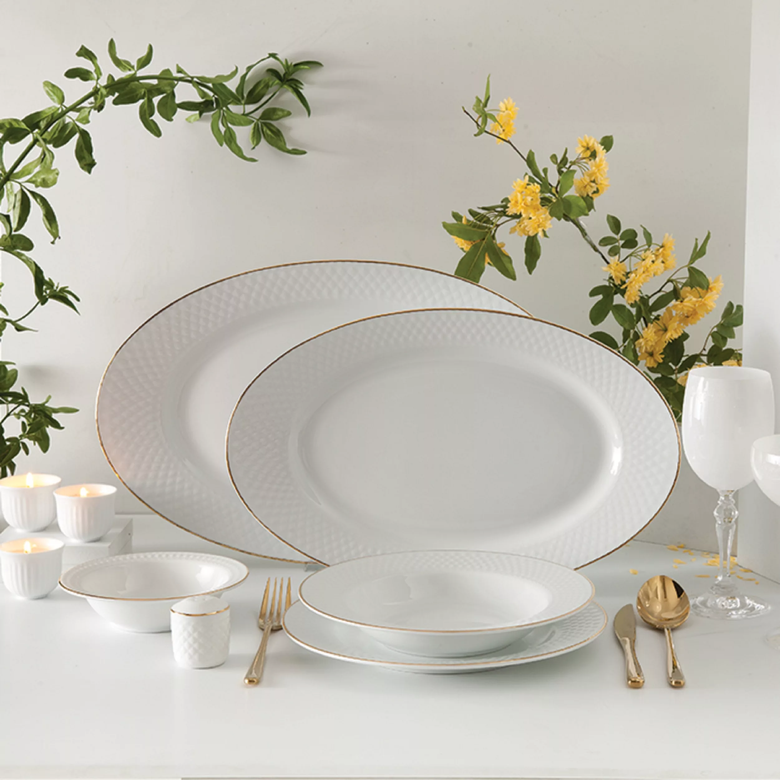 سرویس غذاخوری 28 پارچه چینی زرین ایران مدل رادیانس زرین درجه 3