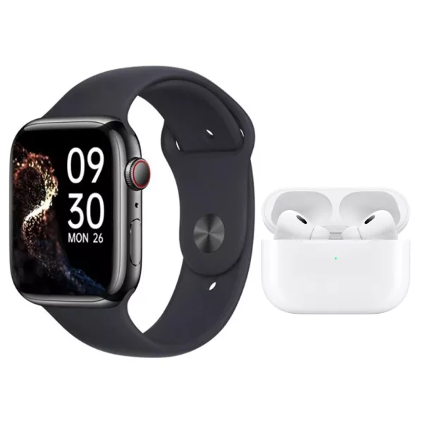 ساعت هوشمند 45میلی‌متر ویسمی مدل wisme-x15 با بند سیلیکونی به همراه هدفون