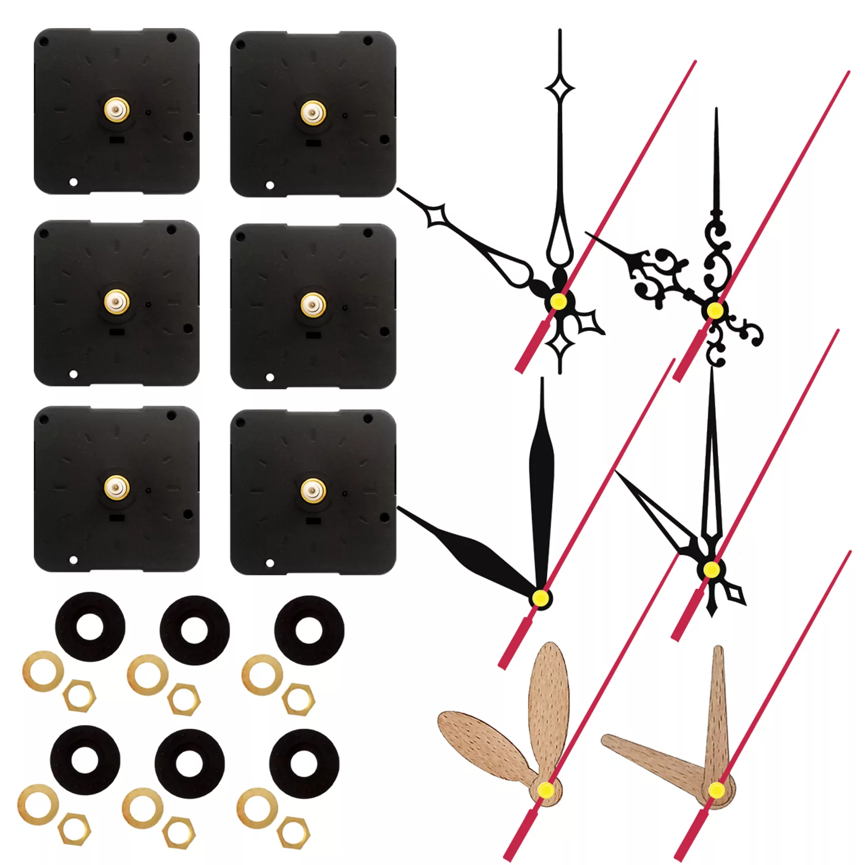 موتور و عقربه ساعت دیواری مدل 6363 مجموعه 42 عددی