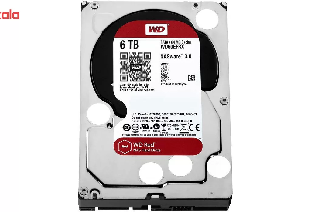 هارددیسک اینترنال وسترن دیجیتال مدل Red WD60EFRX ظرفیت 6 ترابایت