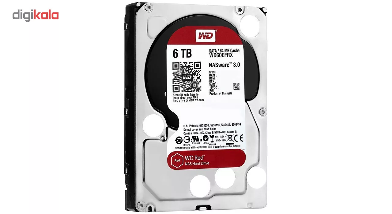 هارددیسک اینترنال وسترن دیجیتال مدل Red WD60EFRX ظرفیت 6 ترابایت