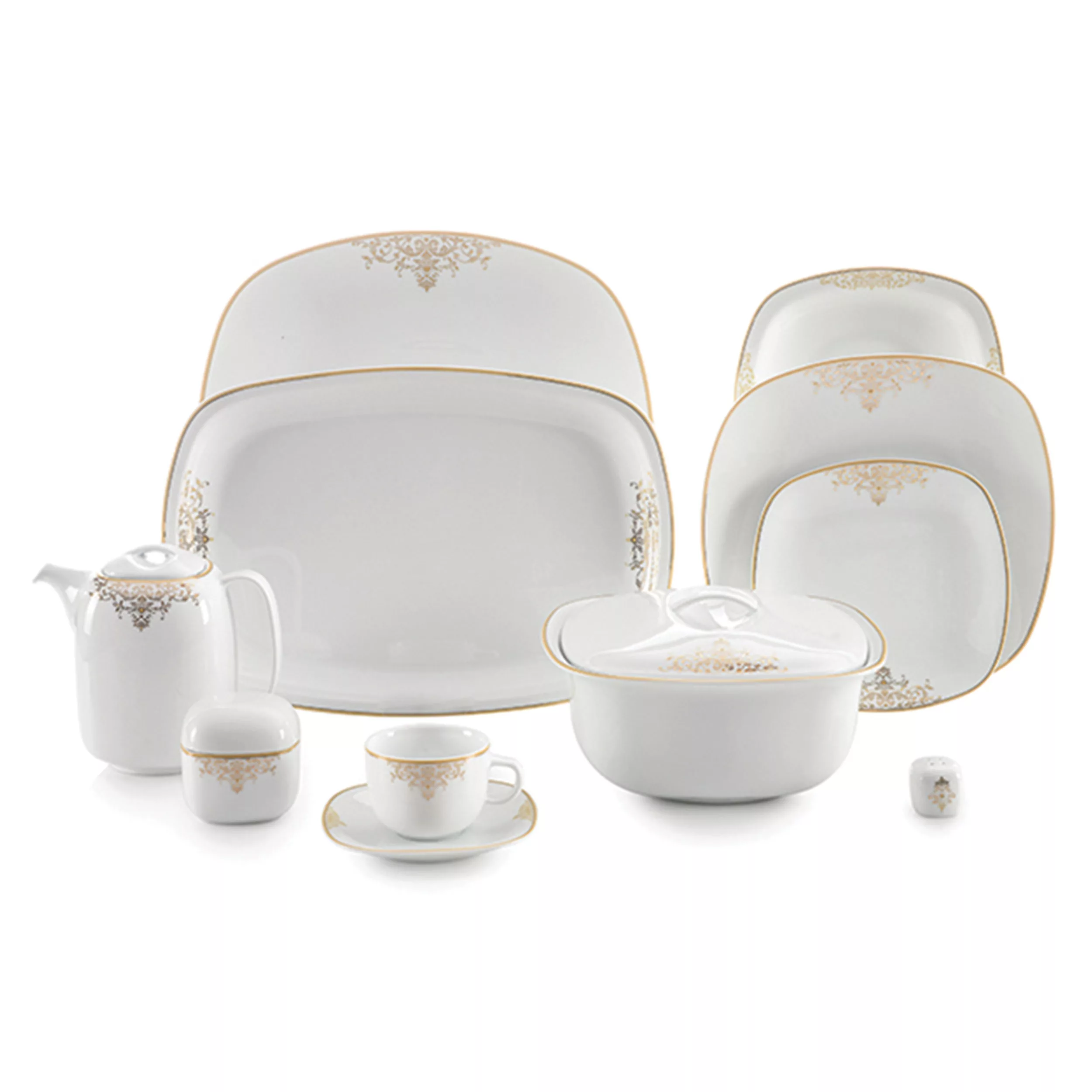 سرویس غذاخوری 98 پارچه چینی زرین ایران سری کواترو مدل مونت کارلو درجه یک