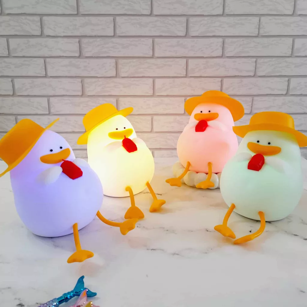 چراغ خواب کودک طرح اردک سیلیکونی