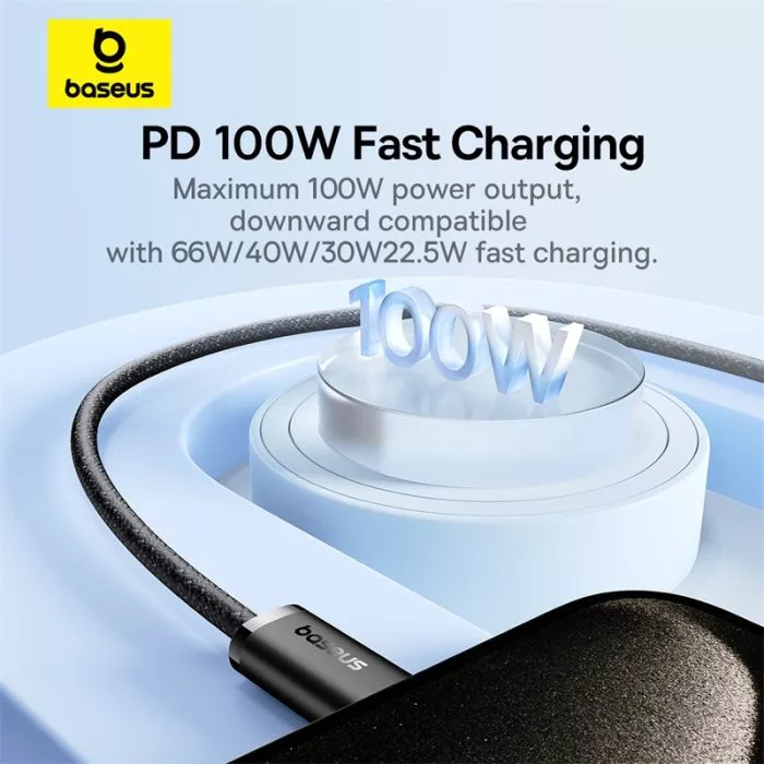 کابل تبدیل USB-C به USB-C بیسوس مدل Dynamic 3 Series 100W طول 2 متر