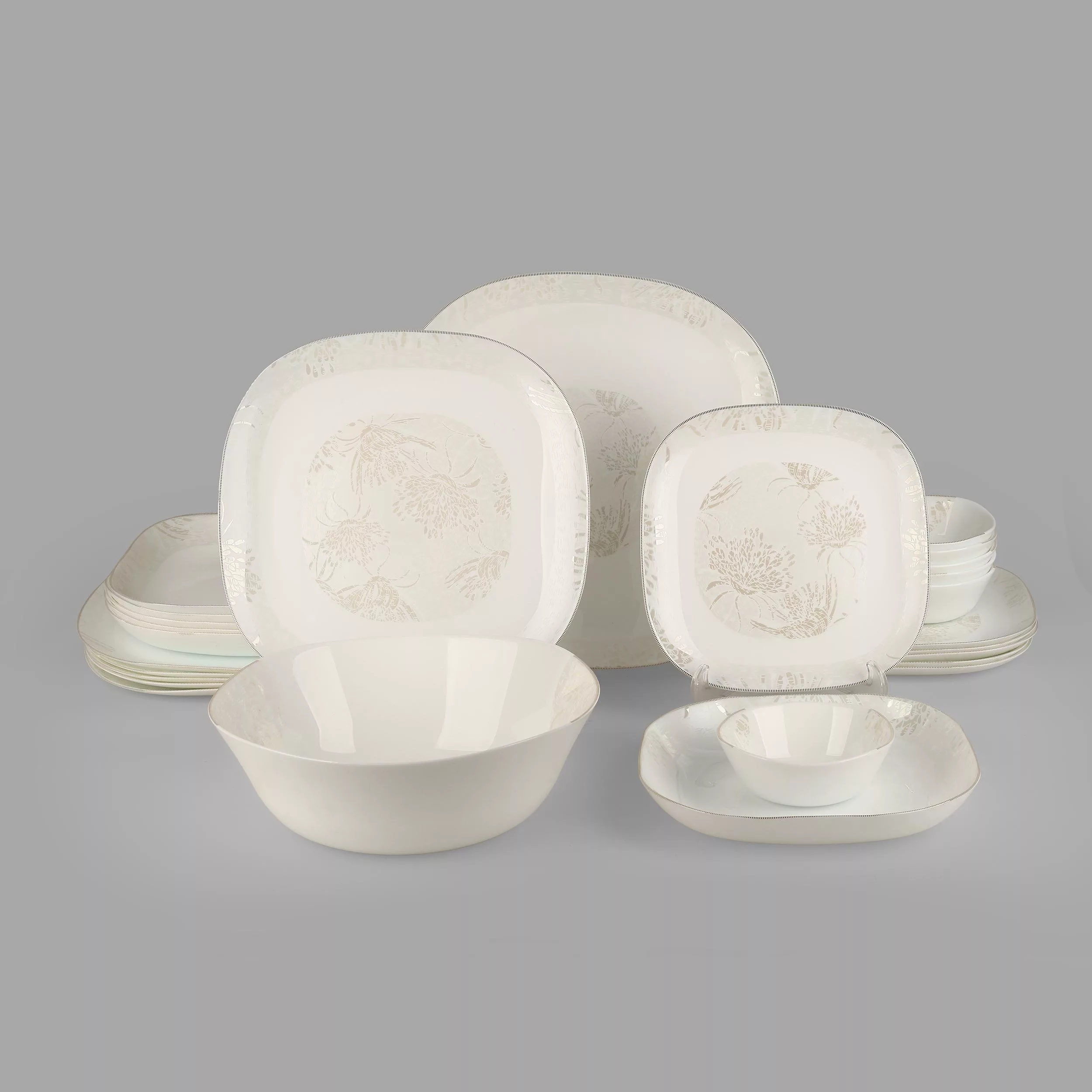 سرویس غذاخوری 26 پارچه 6 نفر مدل مربع کورل لورکس