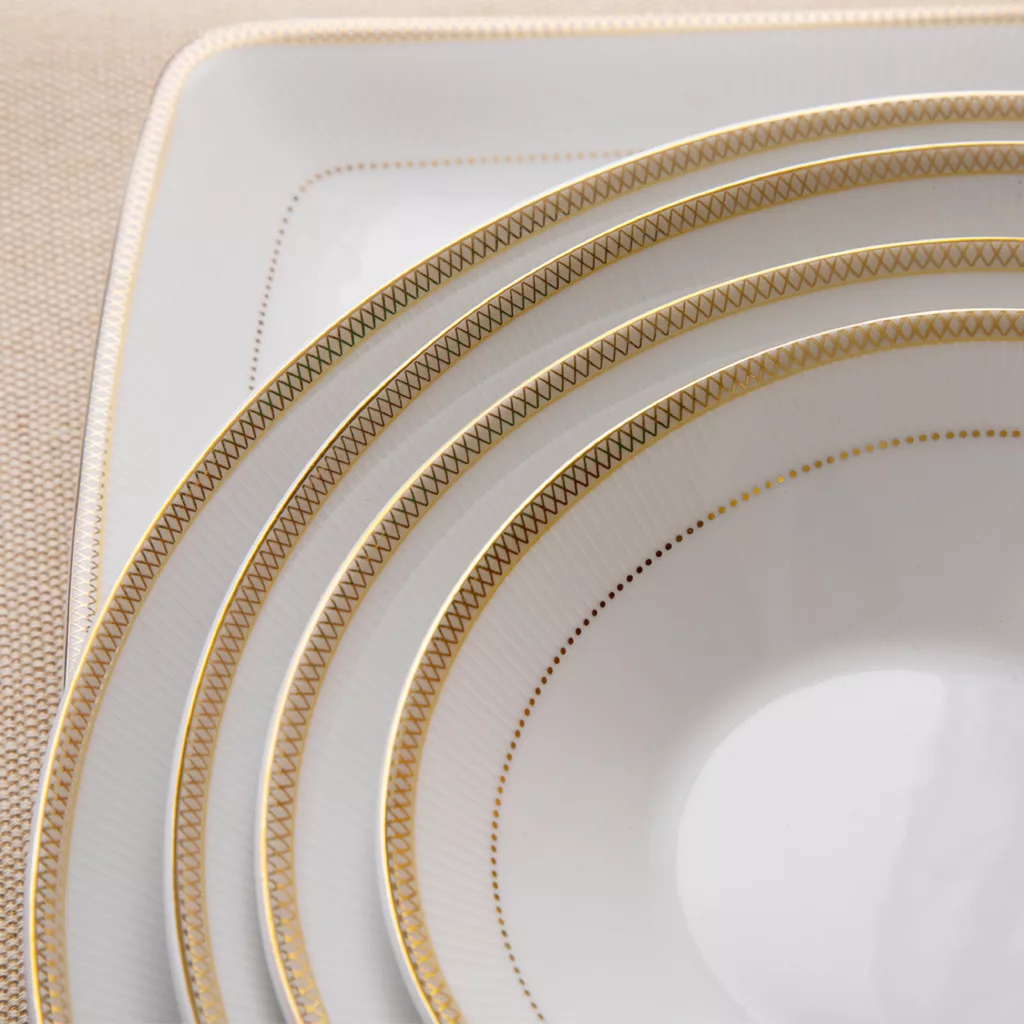 سرویس غذاخوری 30 پارچه چینی زرین ایران سری وینچی مدل سپینود درجه عالی