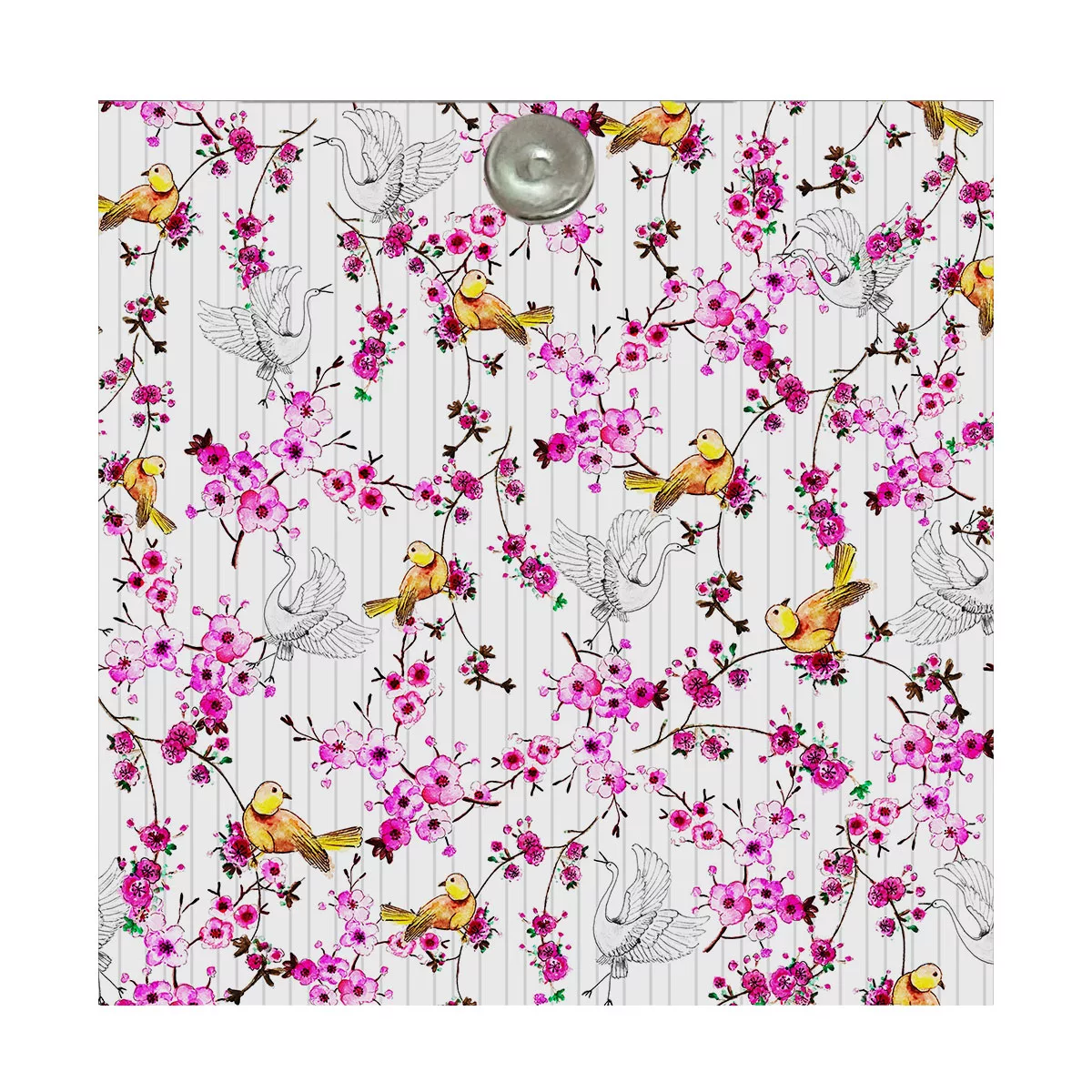 آینه جیبی طرح فانتزی پرنده و گل مدل A082