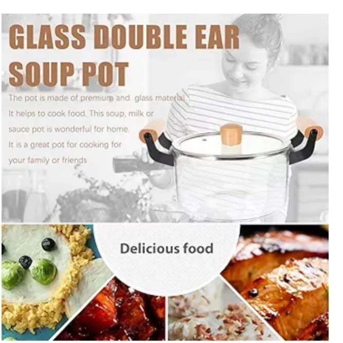 سرویس قابلمه 4 پارچه مدل شیشه ای دسته بامبو کد NC20