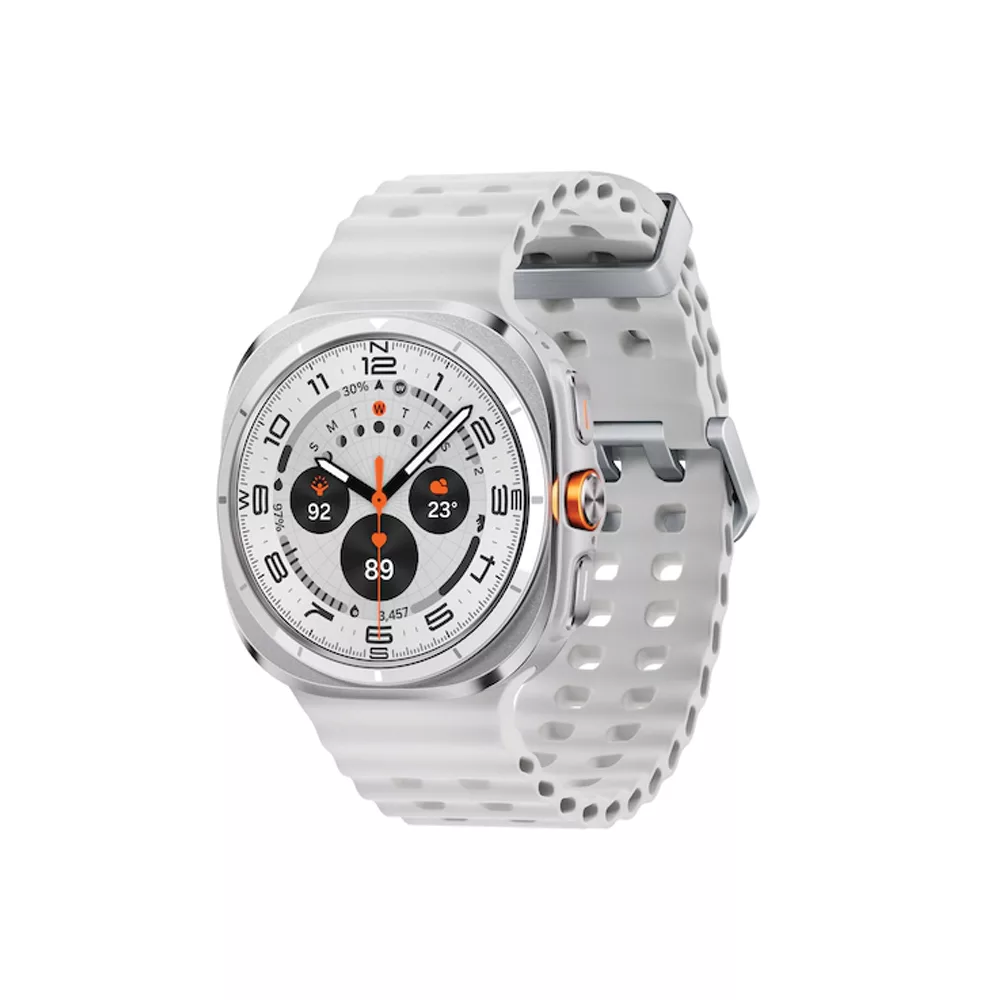 ساعت هوشمند سامسونگ مدل Galaxy Watch Ultra دارای قابلیت های کنترل موسیقی (Music Player)، قابلیت مکالمه از طریق بلوتوث، قابلیت تغییر طرح ساعت یا تم، صفحه همیشه روشن (Always-on Display)، پشتیبانی از دستیار صوتی بند سیلیکون