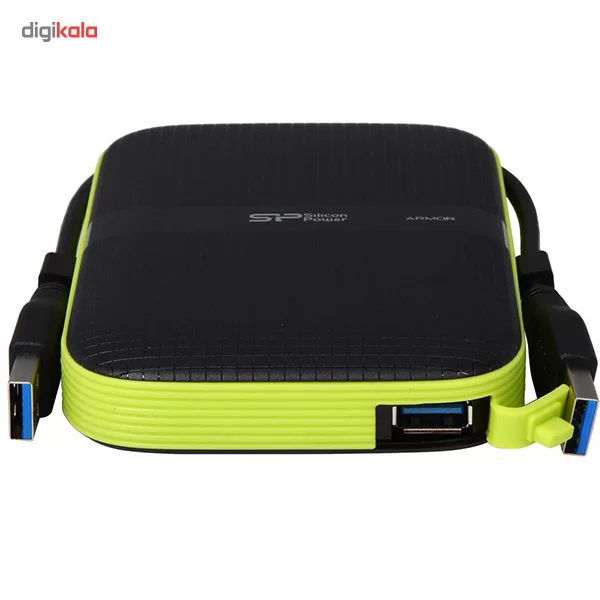 هارد اکسترنال سیلیکون پاور مدل Armor A60 ظرفیت دو ترابایت دارای رابط USB Type-A 3.2