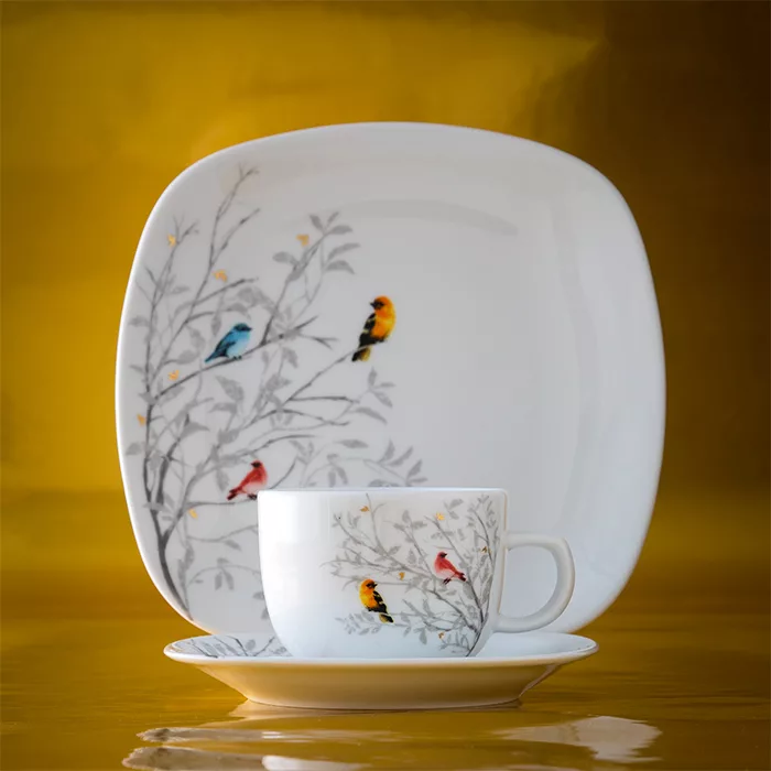 سرویس غذاخوری 27 پارچه چینی زرین ایران مدل کواترو رسپینا درجه عالی