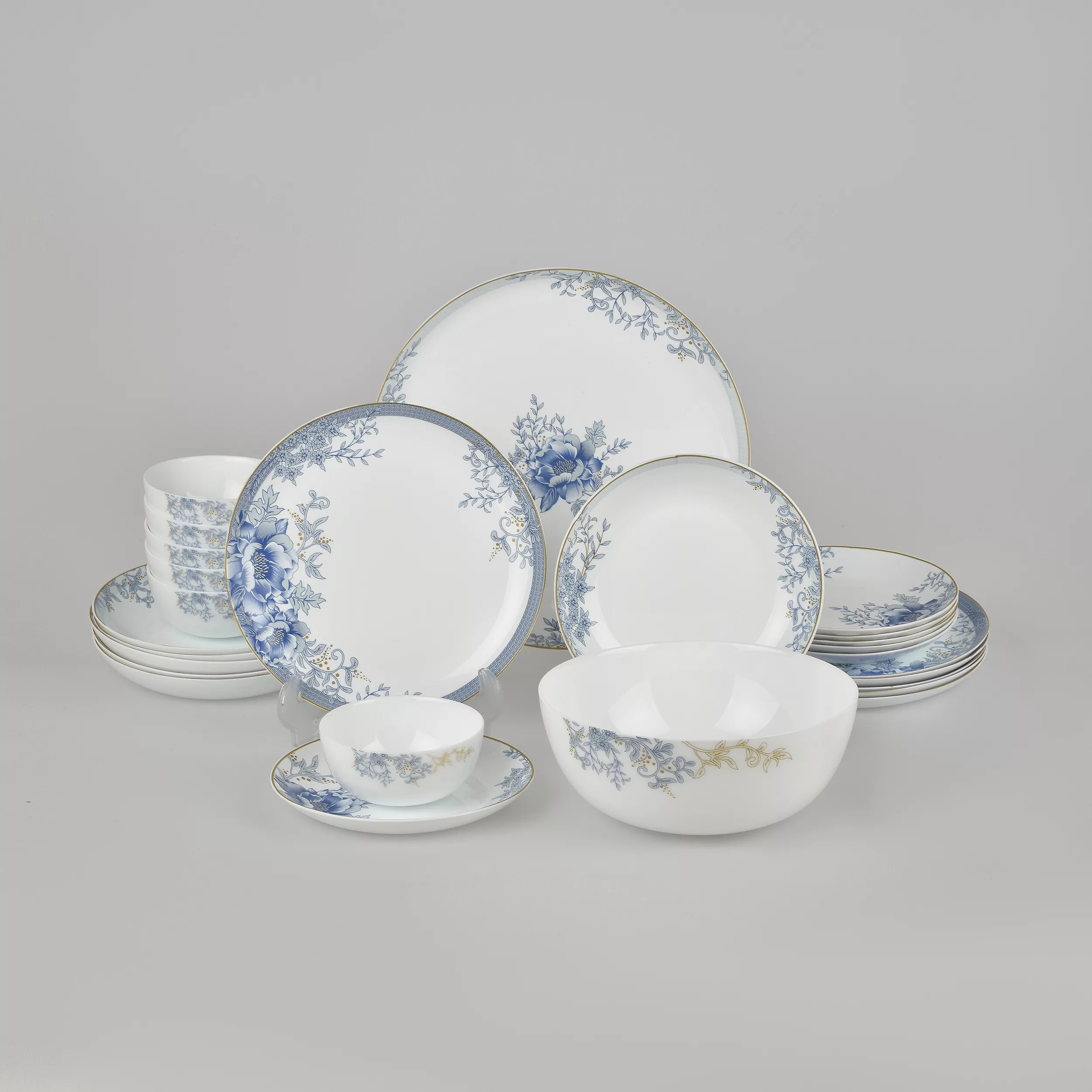 سرویس غذاخوری 26 پارچه 6 نفر گلدن اوپال مدل دیوالی طرح لوتوس