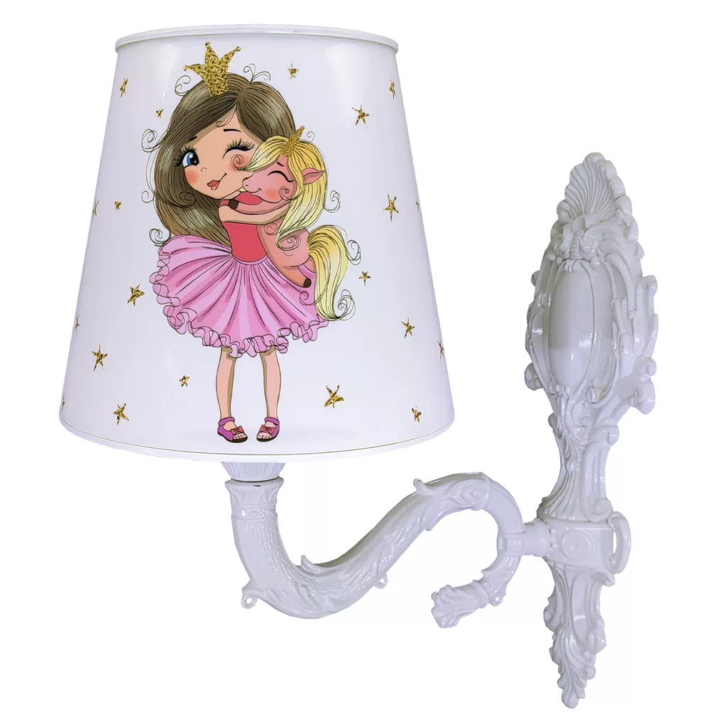 چراغ خواب اتاق کودک مدل دختر و اسب تک شاخ