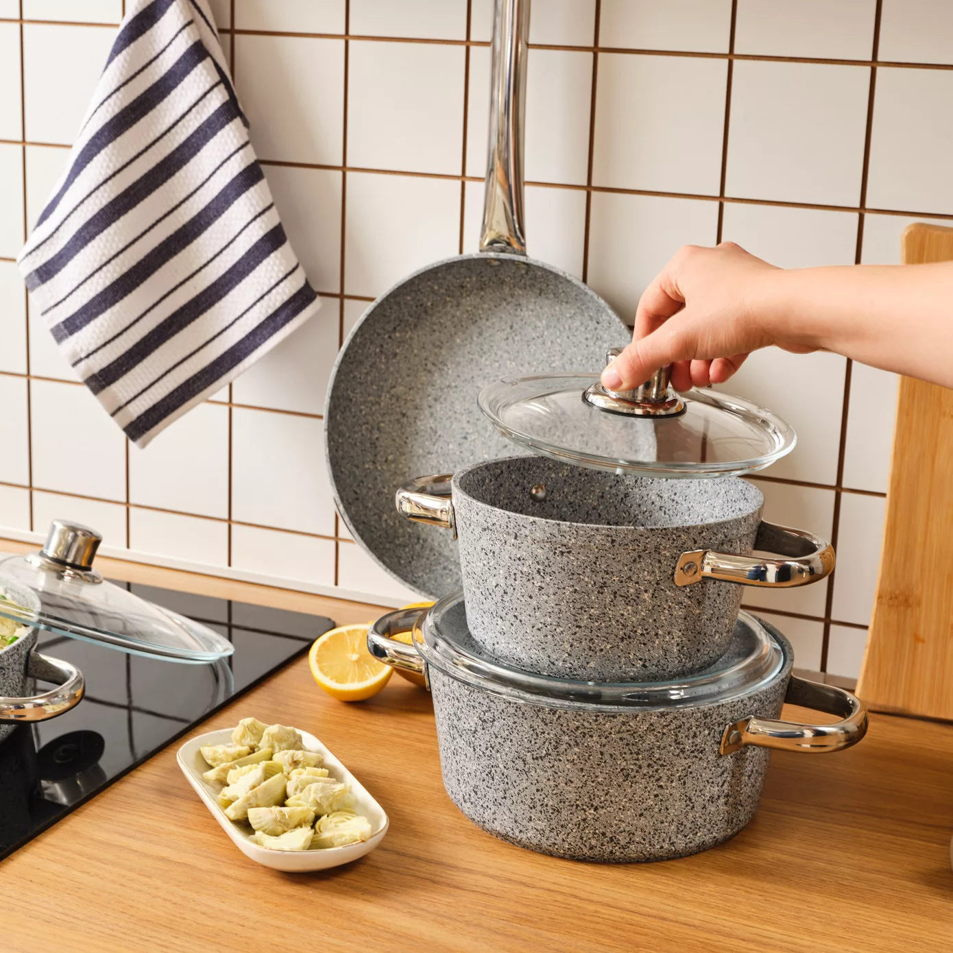 سرویس قابلمه وتابه بیوگرانیتی 7 پارچه کاراجا مدل Biogranit Nare