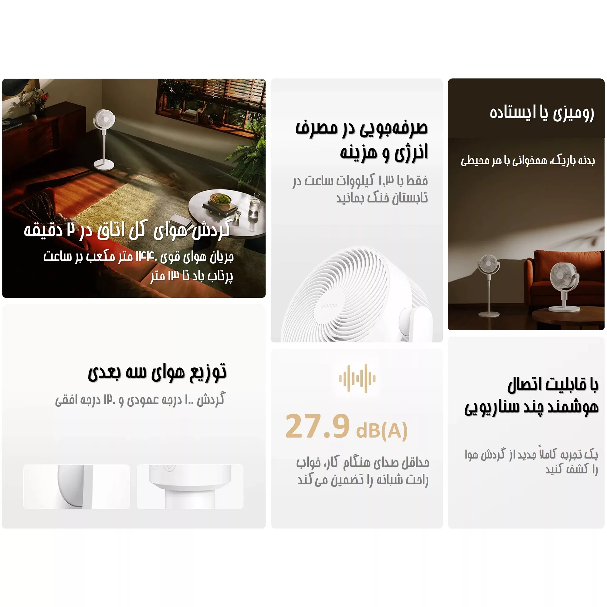 پنکه رومیزی شیائومی مدل Smart Standing Air Circulation Fan BPLDS08DM