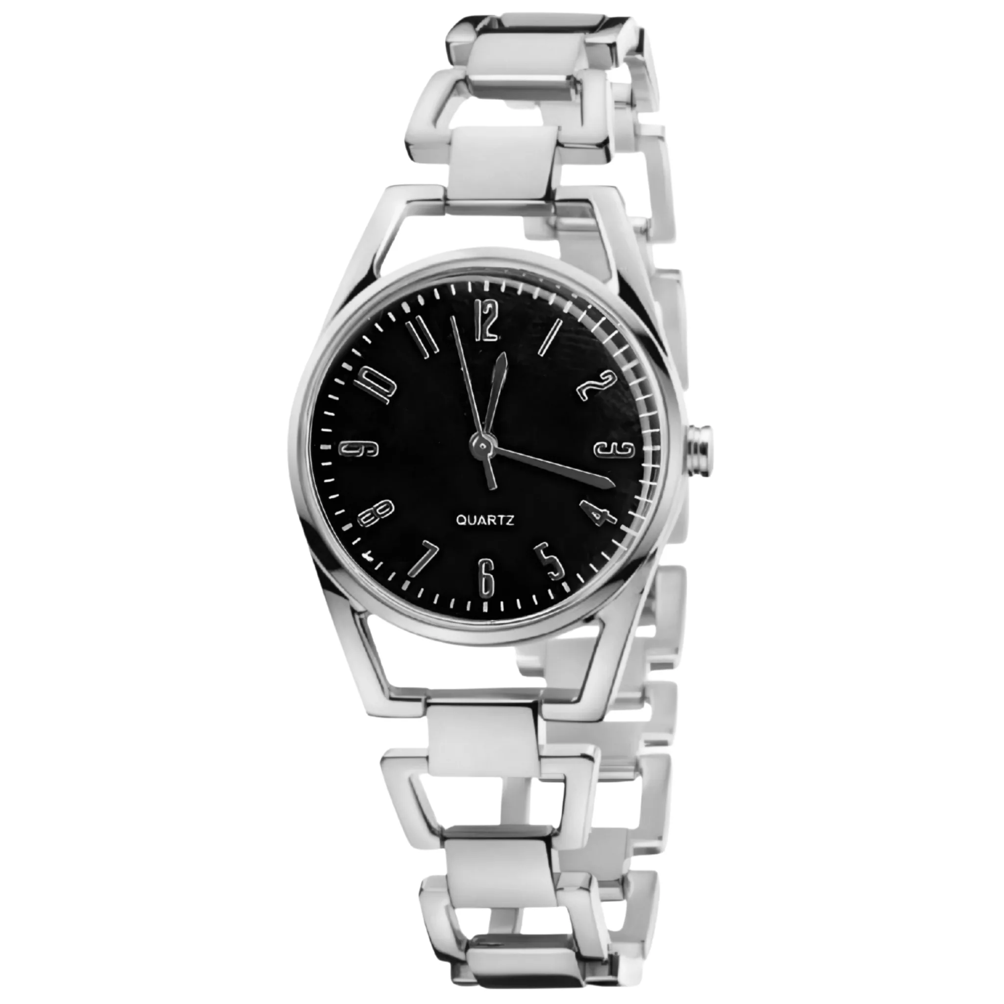 ساعت مچی عقربه‌ای کوارتز زنانه مدل مینیمال بند زنجیری دستبندی کد HO4