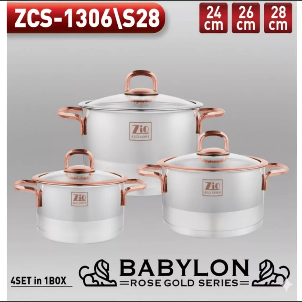 سرویس قابلمه استیل 6 پارچه بازرگانی زیو مدل 1306