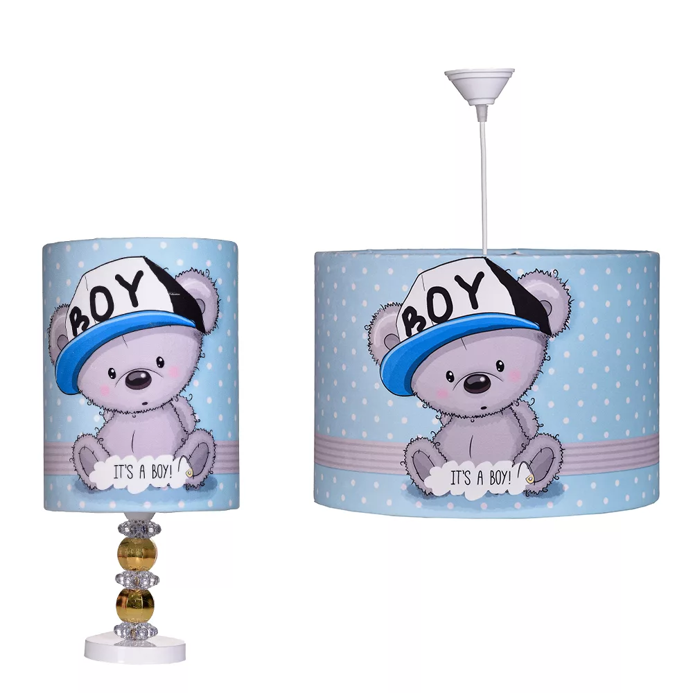 لوستر و آباژور رومیزی اتاق کودک مدل خرس نوزاد