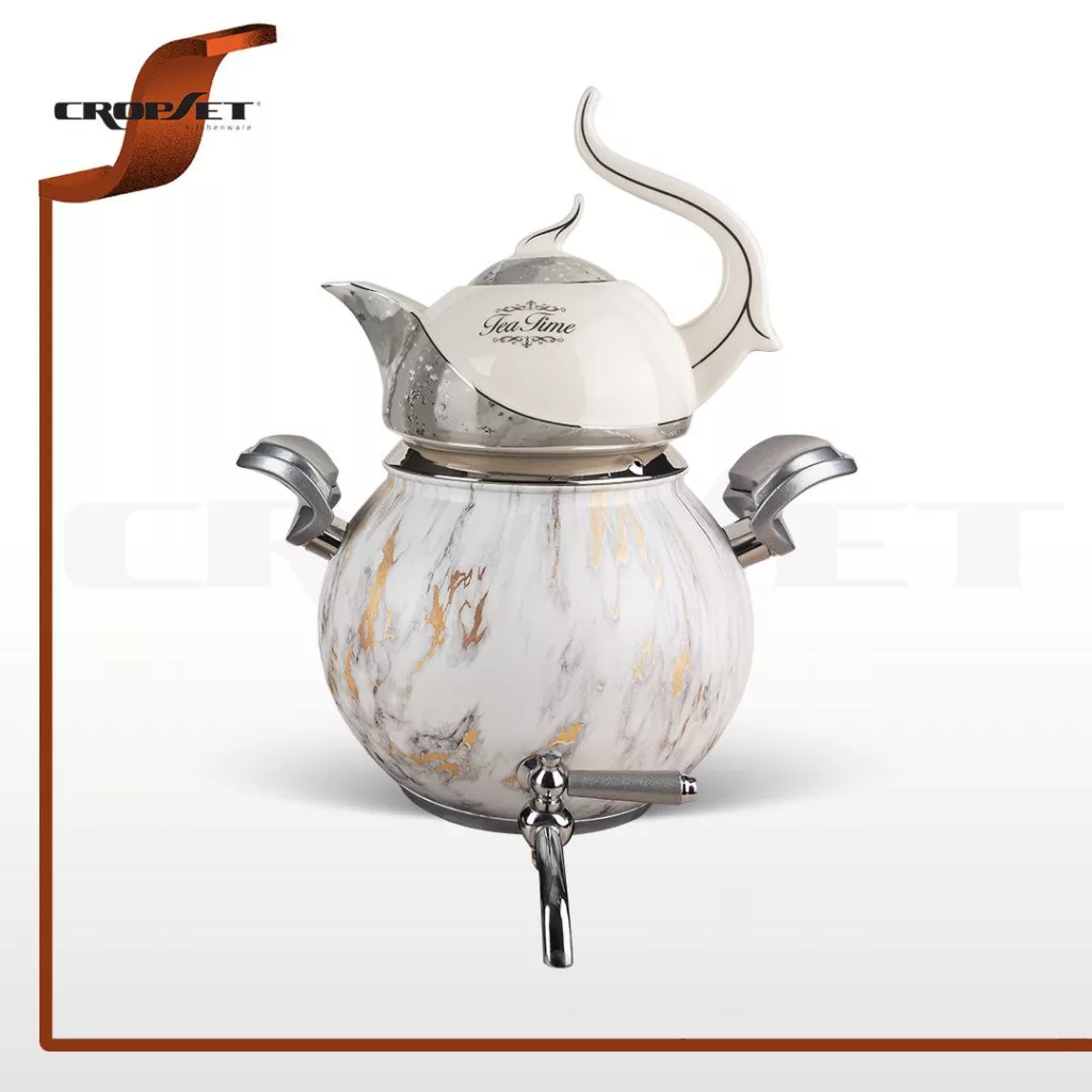 ست کتری و قوری کروپ ست طرح ماربل کد 507