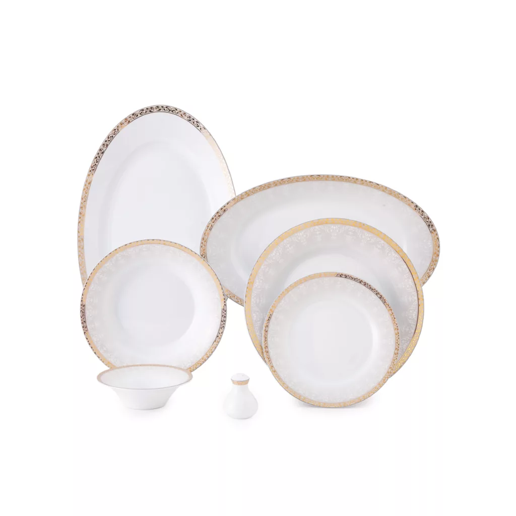 سرویس غذاخوری 108 پارچه چینی زرین ایران سری شهرزاد مدل رومینا درجه عالی