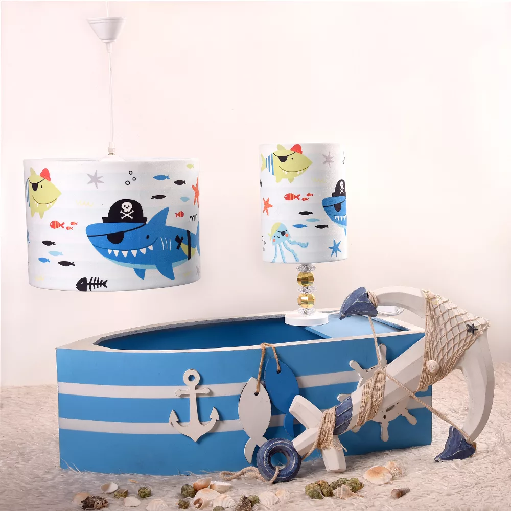 لوستر و آباژور کودک مدل کوسه ماهی دریایی