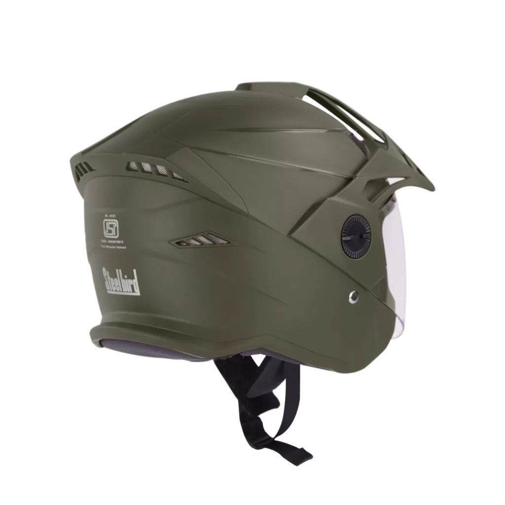 کلاه کاسکت بدون چانه استیل برد مدل AVA 23 green