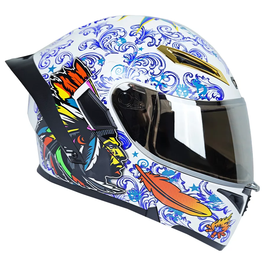 کلاه کاسکت فک متحرک کایک مدل 772 طرح Wh/Native Ame