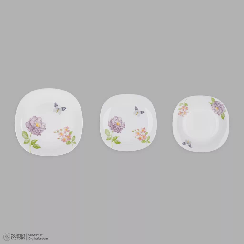 سرویس غذاخوری 18 پارچه 6 نفره مدل مربع کلاسیک 313