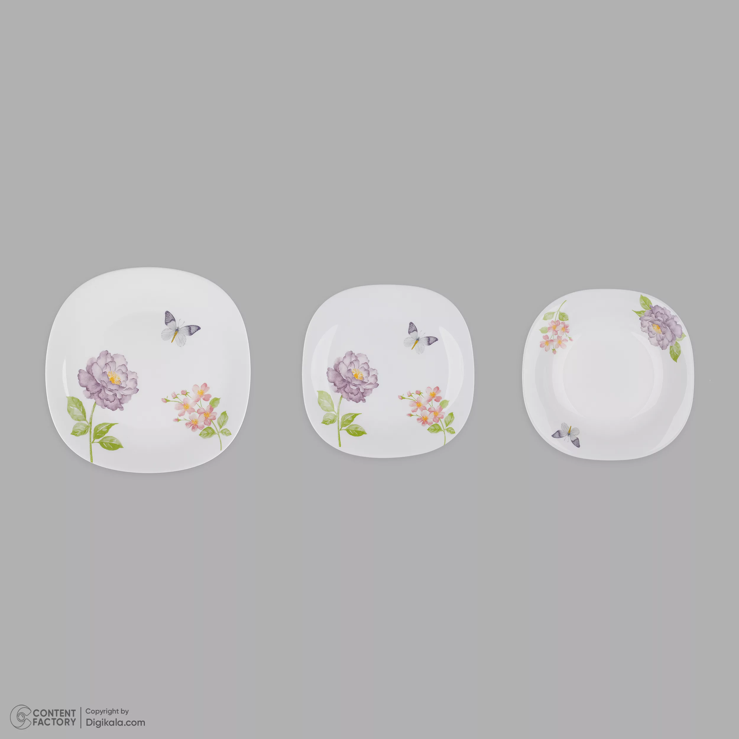 سرویس غذاخوری 18 پارچه 6 نفره مدل مربع کلاسیک 313