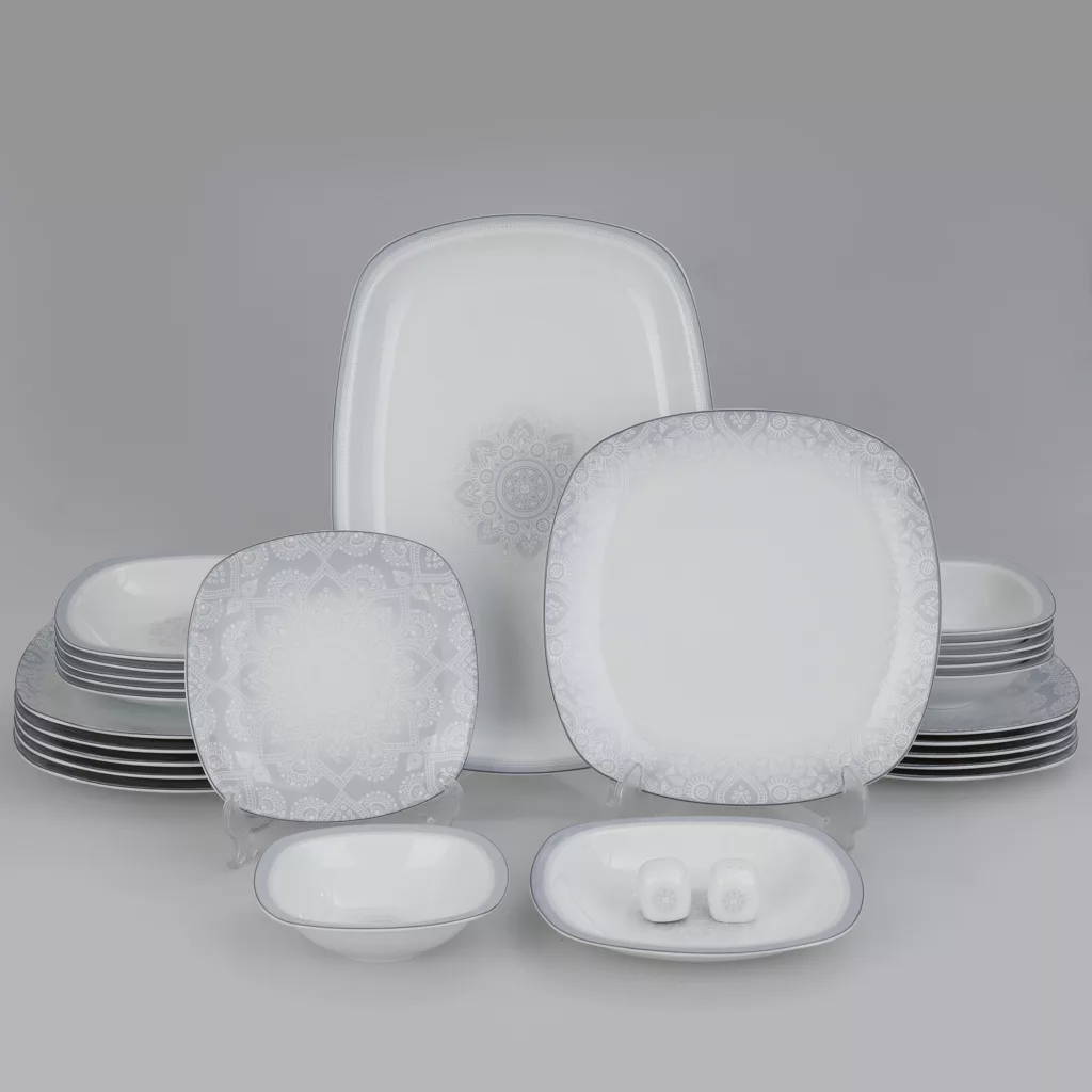 سرویس غذاخوری 73 پارچه 12 نفر چینی زرین ایران مدل کواترو ادلین درجه یک