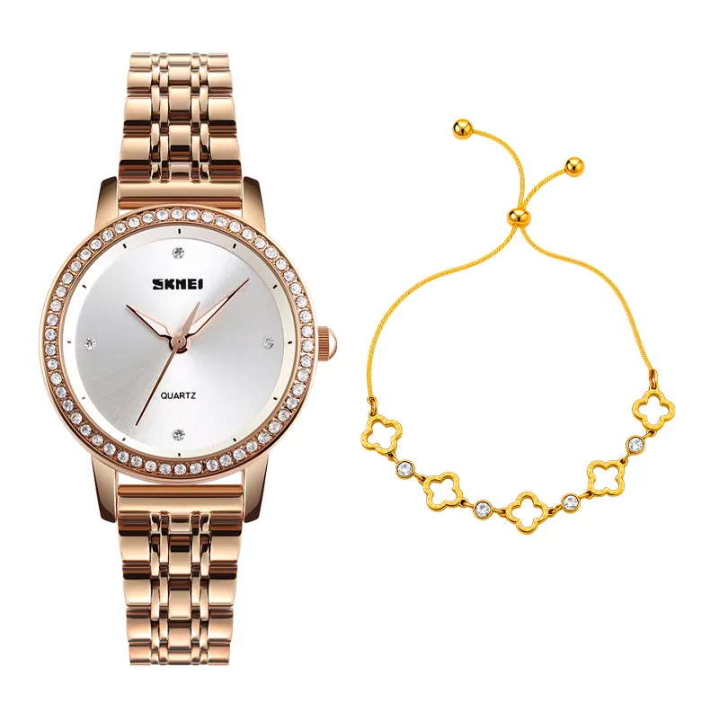 ساعت مچی عقربه‌ای کوارتز زنانه اسکمی مدل 1311RG به همراه دستبند