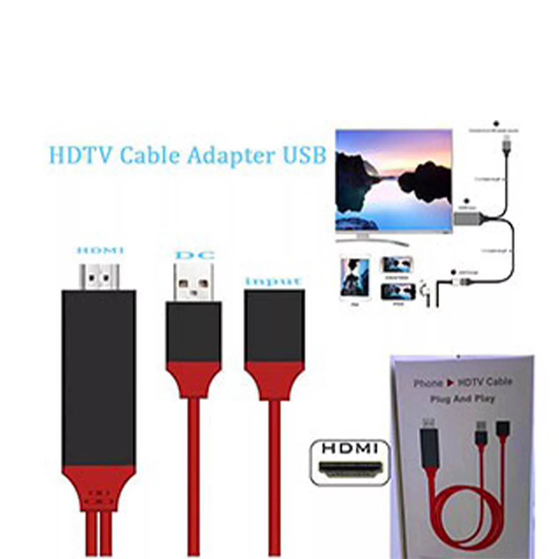 کابل تبدیل HDMI به USB ارلدام مدل ET-W8 طول 2 متر