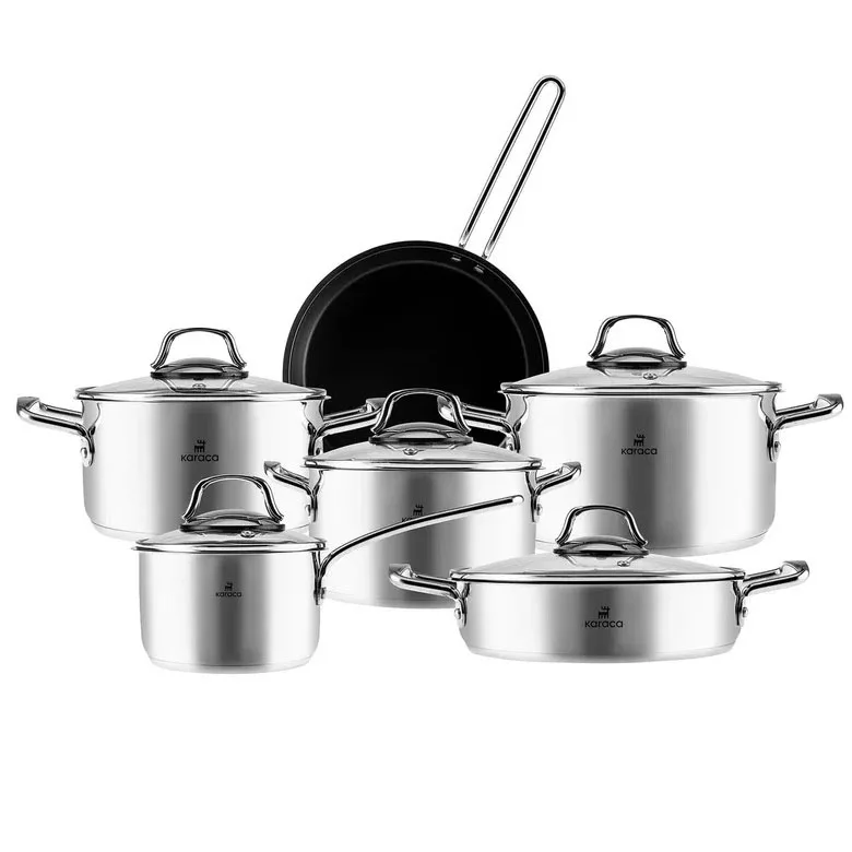 سرویس قابلمه و تابه استیل 11 پارچه کاراجا مدل Sophia İnduksiyon