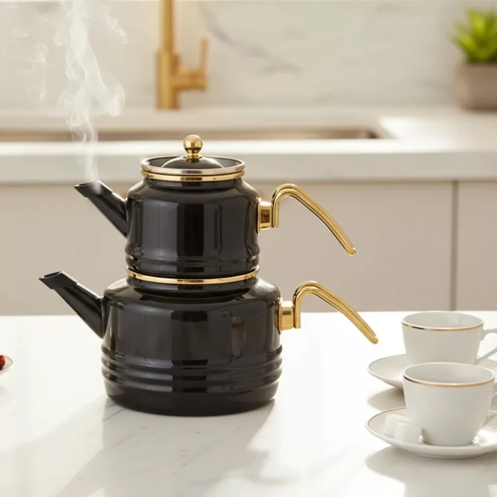 ست کتری و قوری آلو مدل EMAYE_2 گنجایش کتری 2.1 لیتر گنجایش قوری 1.1 لیتر