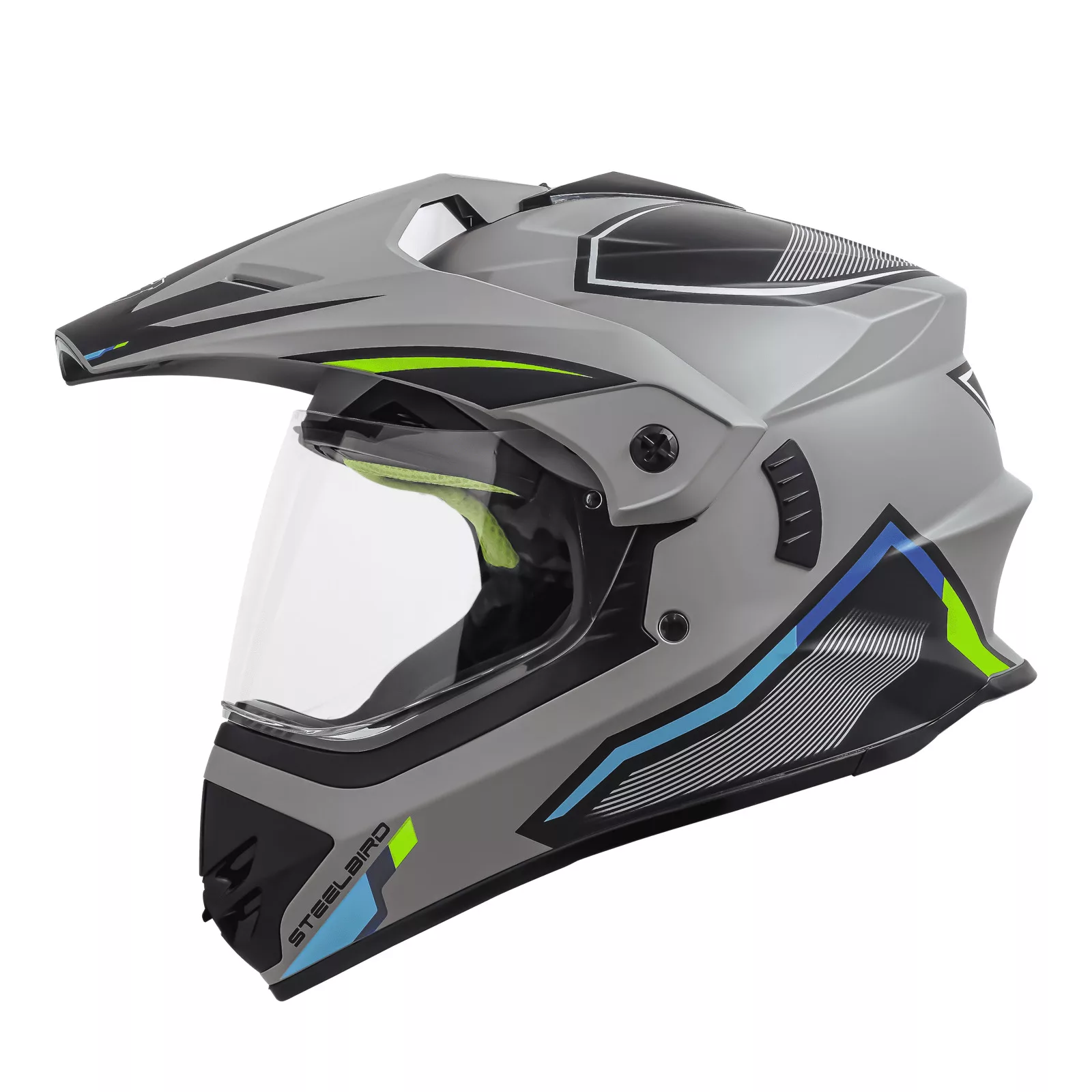 کلاه کاسکت چانه‌دار استیل برد مدل RACER TGreen