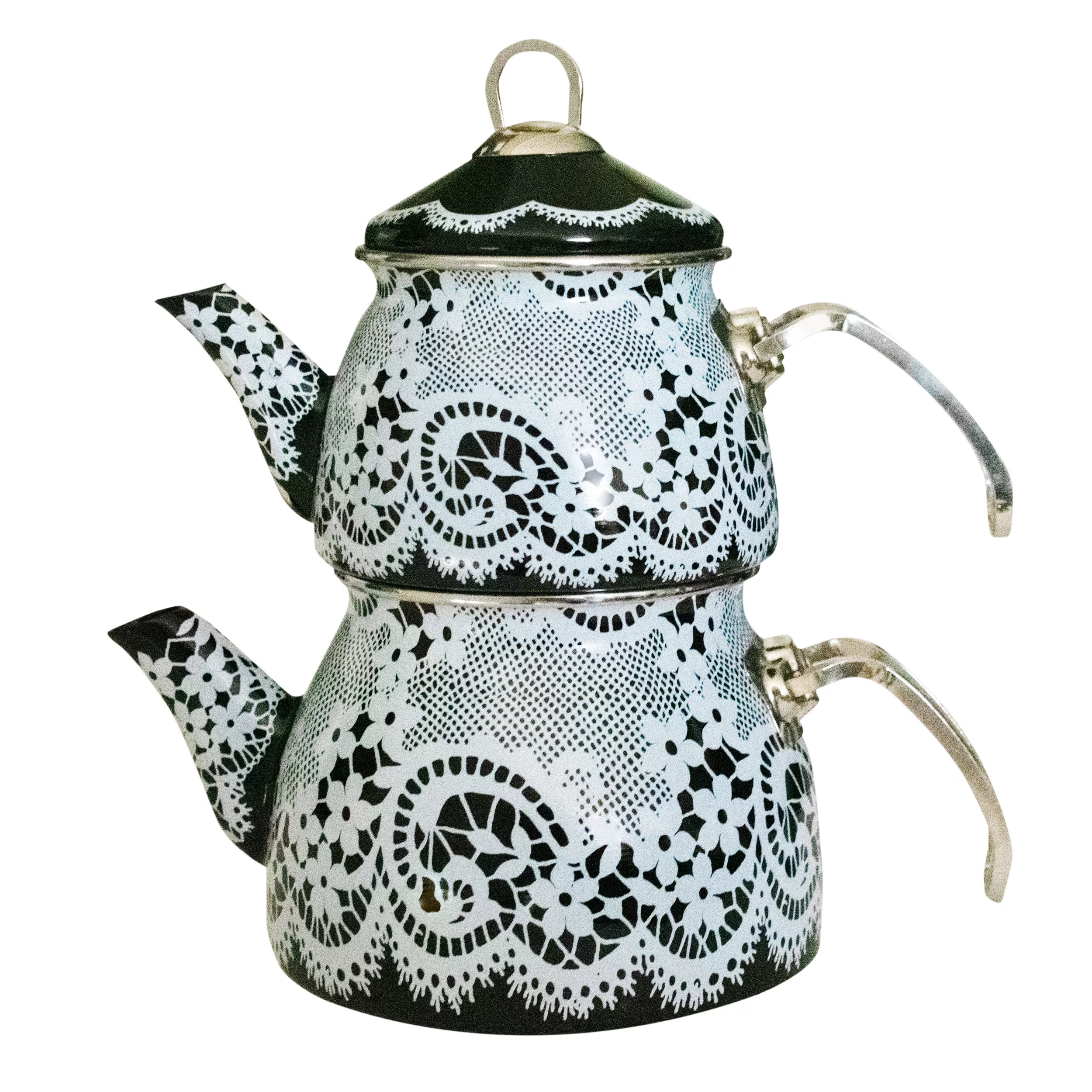 ست کتری و قوری مولینو مدل Dantel dekor گنجایش کتری 2 لیتر گنجایش قوری 1 لیتر