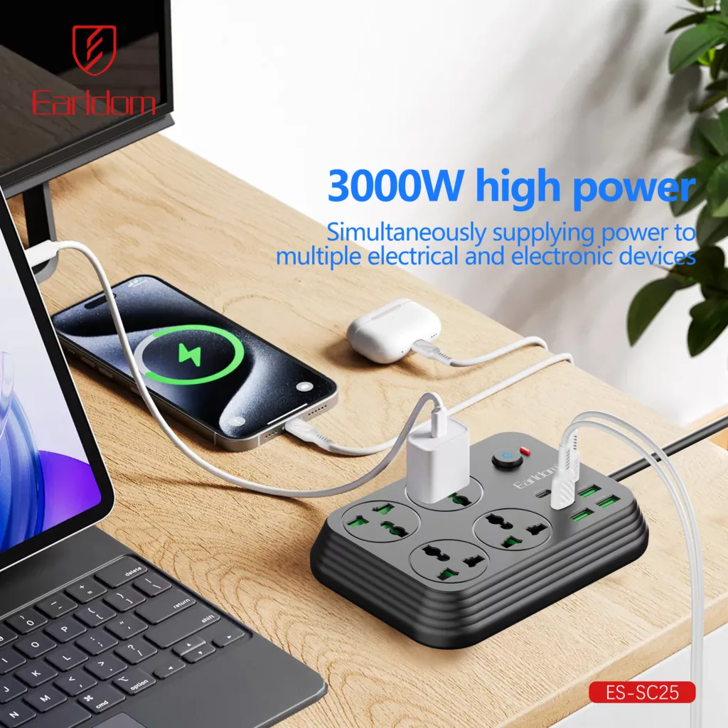 چندراهی برق ارلدام مدل POWER SOCKET SC25